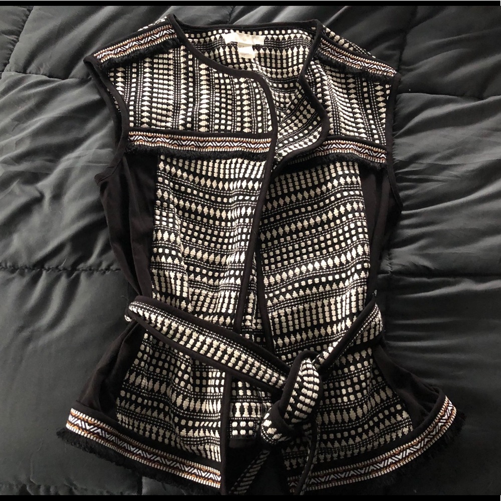 Woven vest w/belt
